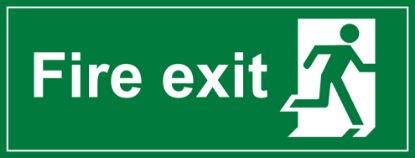 Sign - Fire Exit Self Adhesive Vinyl 30 x 15cm White On Green