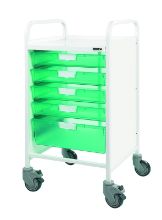 Trolley Clinical Vista 50 (Sunflower) 4 Single/1 Double Green Trays