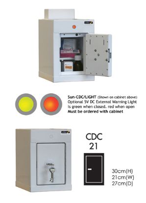Cabinet Controlled Drugs (1 Door) 36X21x27cm (1 Shelf) With Warning Light