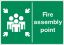Sign - Assembly Point Self Adhesive Vinyl 30 x 40cm White On Green