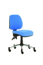 Chair Solitaire Mid-Back Consultation No Arms Chrome Base Inter/Vene Anti-Bacterial Upholstery Sky Blue