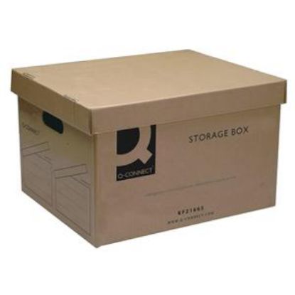Box Storage (Q-Connect) Brown 335X400x250mm x 10