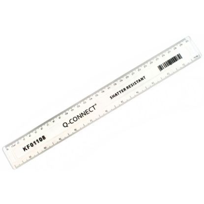 Ruler (Q-Connect) Shatterproof 300mm Clear x 10