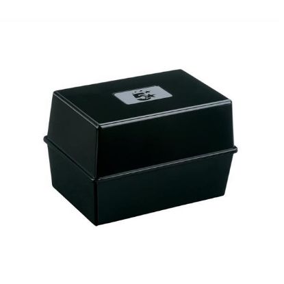 Record Card Index Box (Q-Connect) 8" x 5" Black x 1