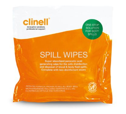 SPILL WIPES CLINELL 40CM X 40CM X 1 CLEARANCE ITEM EXPIRY: 15/06/26