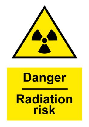 Sign - Radiation (With Symbol) A4 Portrait Laminated