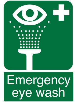 Sign - Emergency Eye Wash A4 Portrait Laminated x 1