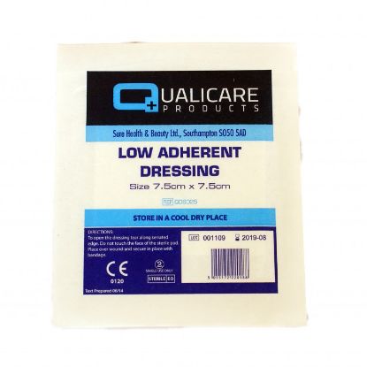 Dressing Low Adherent 7.5cm x 7.5 cm Qualicare x 100