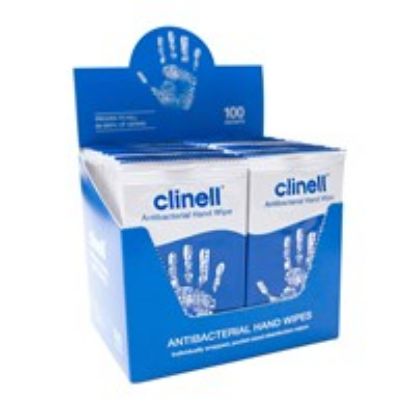 Clinell Wipes Antibacterial Hand (Individually Wrapped) x 100 Clearance Exp: 04/2024