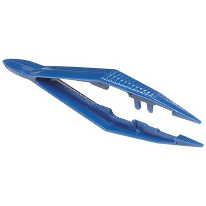 Forceps (Tweezers) Plastic Blue Non-Sterile Disposable x 1