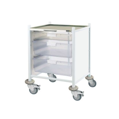 Trolley Clinical Vista 40 (Sunflower) 1 Single/2 Double Clear Trays