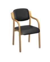Chair Aurora Visitor With Arms Vinyl Anti-Bacterial Upholstery Snow White