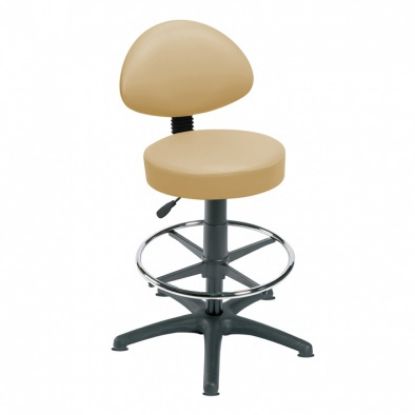 Examination Stool (Sunflower) With Back Rest, Foot Ring And Glider Base - Various Colours Available