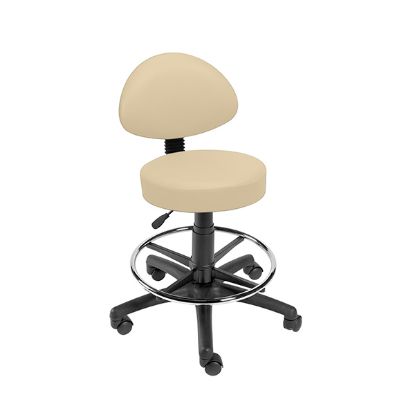 Examination Stool (Sunflower) With Back Rest, Foot Ring And Castor Base - Various Colours Available