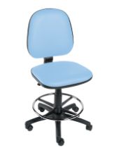 Chair Operator Footring & Five Castor Base Cool Blue