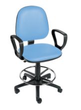 Chair Operator (Sunflower) Footring,Arms And 5 Castor Base Cool Blue