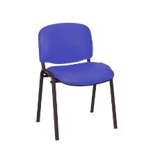 Chair Galaxy Visitor No Arms Vinyl Anti-Bacterial Upholstery Mid Blue