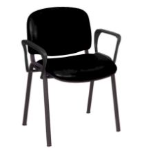 Chair Galaxy Visitor With Arms Vinyl Anti-Bacterial Upholstery Black