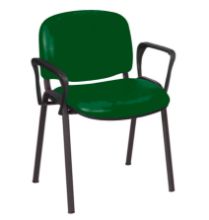 Chair Galaxy Visitor With Arms Vinyl Anti-Bacterial Upholstery Green