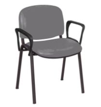 Chair Galaxy Visitor With Arms Vinyl Anti-Bacterial Upholstery Grey