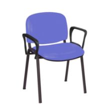 Chair Galaxy Visitor With Arms Vinyl Anti-Bacterial Upholstery Mid Blue