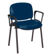 Chair Galaxy Visitor With Arms Vinyl Anti-Bacterial Upholstery Navy