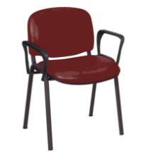 Chair Galaxy Visitor With Arms Vinyl Anti-Bacterial Upholstery Red Wine