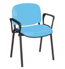 Chair Galaxy Visitor With Arms Vinyl Anti-Bacterial Upholstery Sky Blue