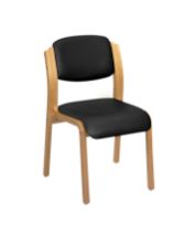 Chair Aurora Visitor No Arms Vinyl Anti-Bacterial Upholstery Black