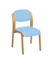 Chair Aurora Visitor No Arms Vinyl Anti-Bacterial Upholstery Cool Blue