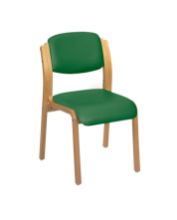 Chair Aurora Visitor No Arms Vinyl Anti-Bacterial Upholstery Green