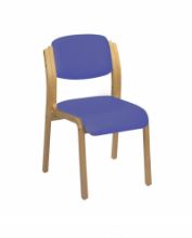 Chair Aurora Visitor No Arms Vinyl Anti-Bacterial Upholstery Mid Blue