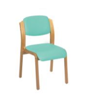 Chair Aurora Visitor No Arms Vinyl Anti-Bacterial Upholstery Mint