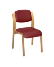 Chair Aurora Visitor No Arms Vinyl Anti-Bacterial Upholstery Red Wine