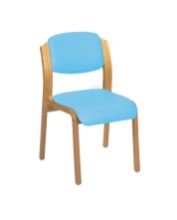 Chair Aurora Visitor No Arms Vinyl Anti-Bacterial Upholstery Sky Blue