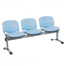 Chair Visitor Venus Modular 3 Seat Vinyl Anti-Bacterial Upholstery Cool Blue