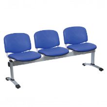Chair Visitor Venus Modular 3 Seat Vinyl Anti-Bacterial Upholstery Mid Blue