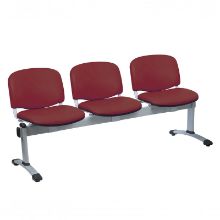 Chair Visitor Venus Modular 3 Seat Vinyl Anti-Bacterial Upholstery Red Wine