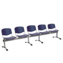 Chair Visitor Venus Modular 5 Seat Moulded Plastic Blue