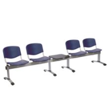 Chair Visitor Venus Modular 4 Seat/1 Table Moulded Plastic Blue