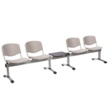 Chair Visitor Venus Modular 4 Seat/1 Table Moulded Plastic Grey